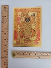 Shrinathji Lord Krishna - HD Golden Plastic Paper Poster 5x7"