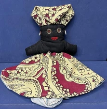 Vintage Topsy Turvy Black & White Rag Doll Handmade