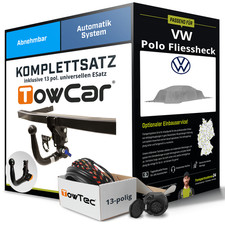 Für VW Polo Fliessheck AW1,BZ1 Anhängerkupplung abnehmbar +eSatz 13pol uni 21-