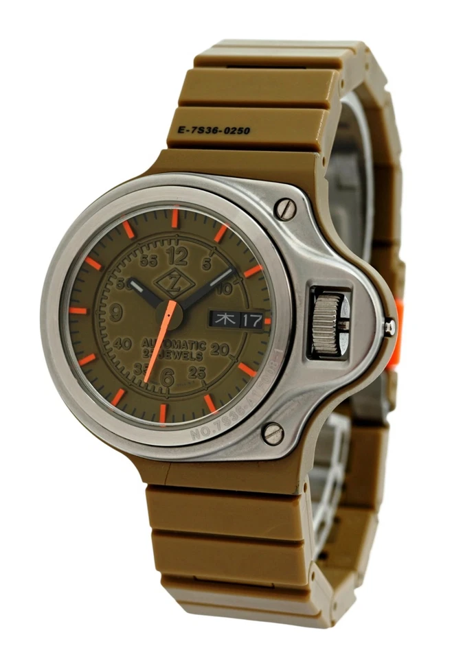 Reloj Seiko Cabane de Zucca JDM Giugiaro Salpicadero Plástico Marrón Ref: 7S36-0250! Foto 3 de 4