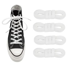 2 Pairs Wide Shoelaces for Converse High Tops, Elastic Replacement Flat Shoe ...