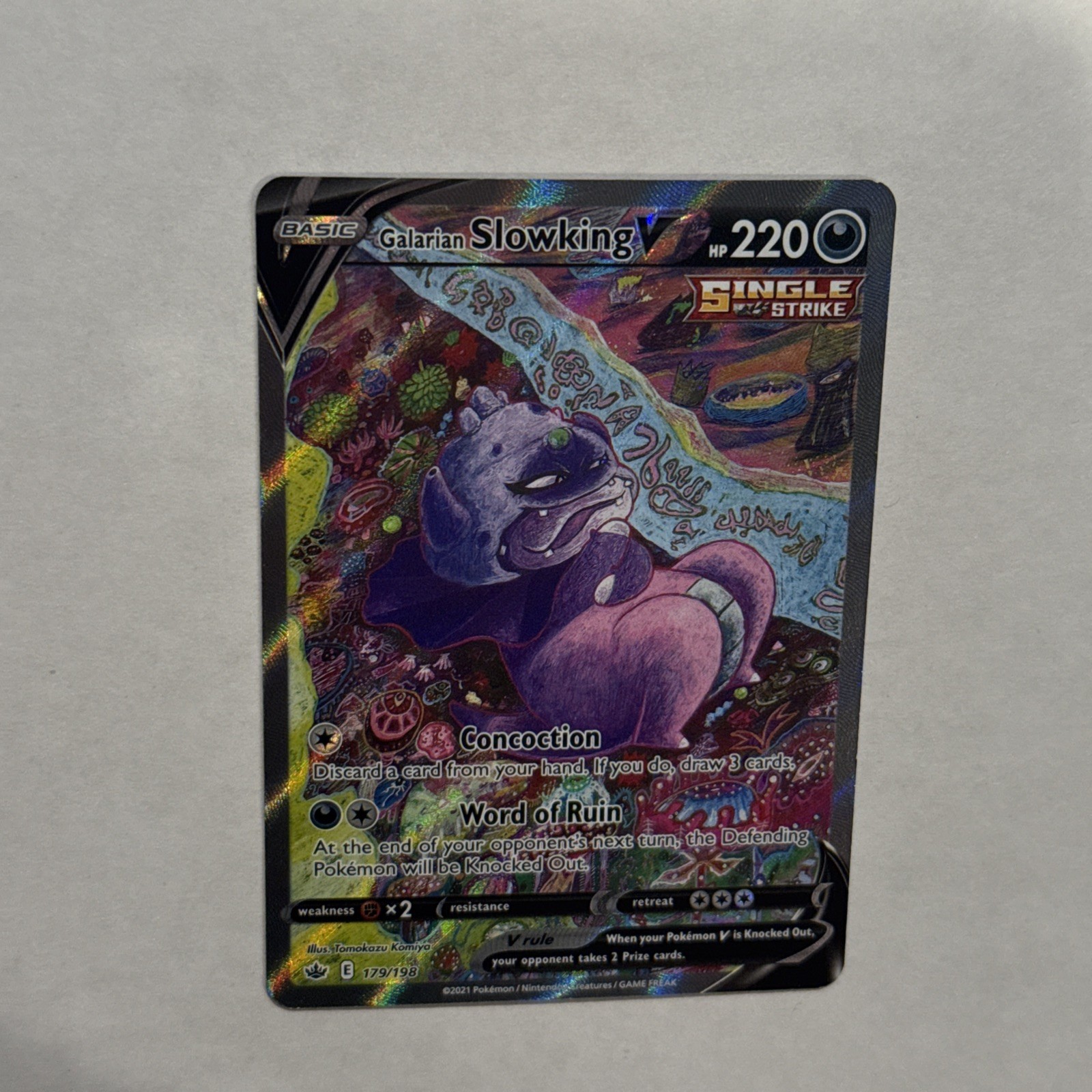 Galarian Slowking V 179/198 - Chilling Reign - Near Mint Alt Art Holo Ultra Rare