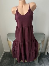 Old Navy Maroon Maxi Camo Dress M Bohemian Tiered Boho Pockets Lagenlook Granola
