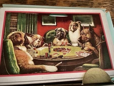 Vintage Brown & Bigelow Dogs Playing Poker Redi-Slip Card Decks w Case Unused