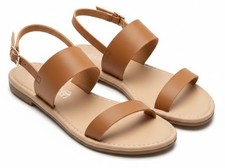 Women Flat Sandals Buckle Closure Tan Ladies Shoes UK 3 EU 36 By Head Over Heels