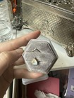 14k White Gold Trillion White Moonstone Engraved Ring Set Size 5 Alexis Russell — photo 2