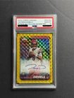 JAYDEN DANIELS (RC) 2024 Topps Chrome Rookie Auto Yellow Geo PSA GEM MT 10