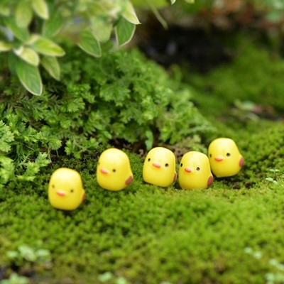  10 stücke Gelb Küken Fee Garten Puppenhaus Miniaturen Moos Micro Landschaft