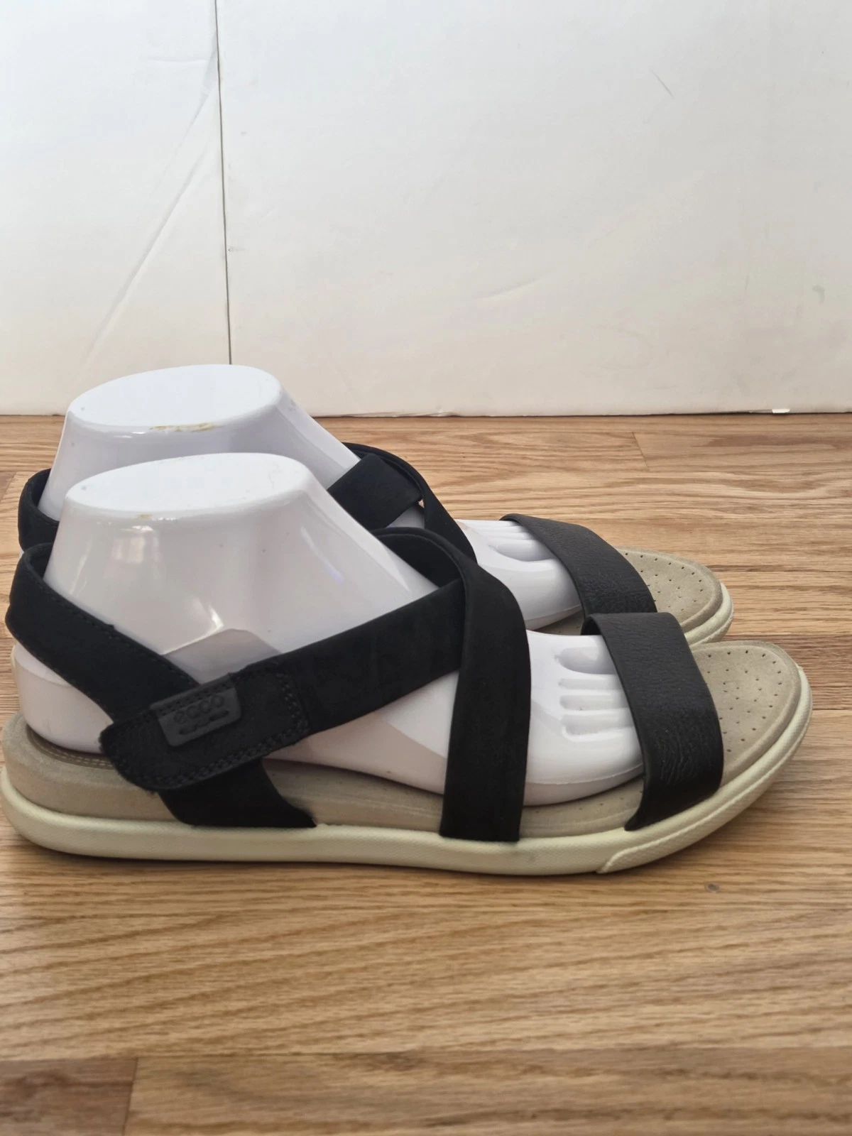 ECCO DAMARA SANDALI DONNA CON CINTURINO TAGLIA 9 US 40 EU PELLE NERA