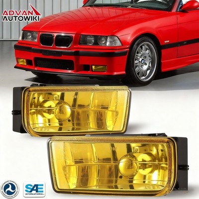 Fog Lights For 92-98 BMW 3 Series E36 M3 Driving Lamp Replacement Yellow Lens