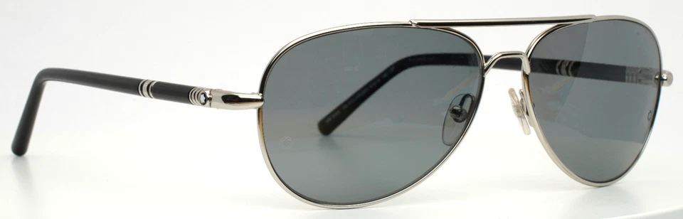 Gafas de sol polarizadas Montblanc MB509S 16D plateadas para hombre aviador 61-14-140 B:45 Foto 4 de 4
