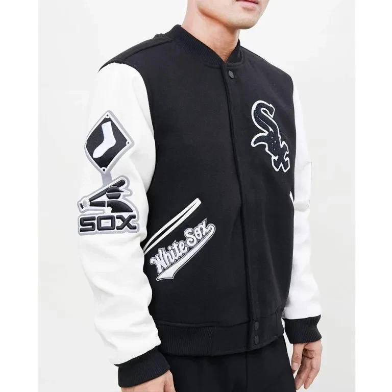 Chicago White Sox Varsity Black WoolSleeves Letterman Jacket