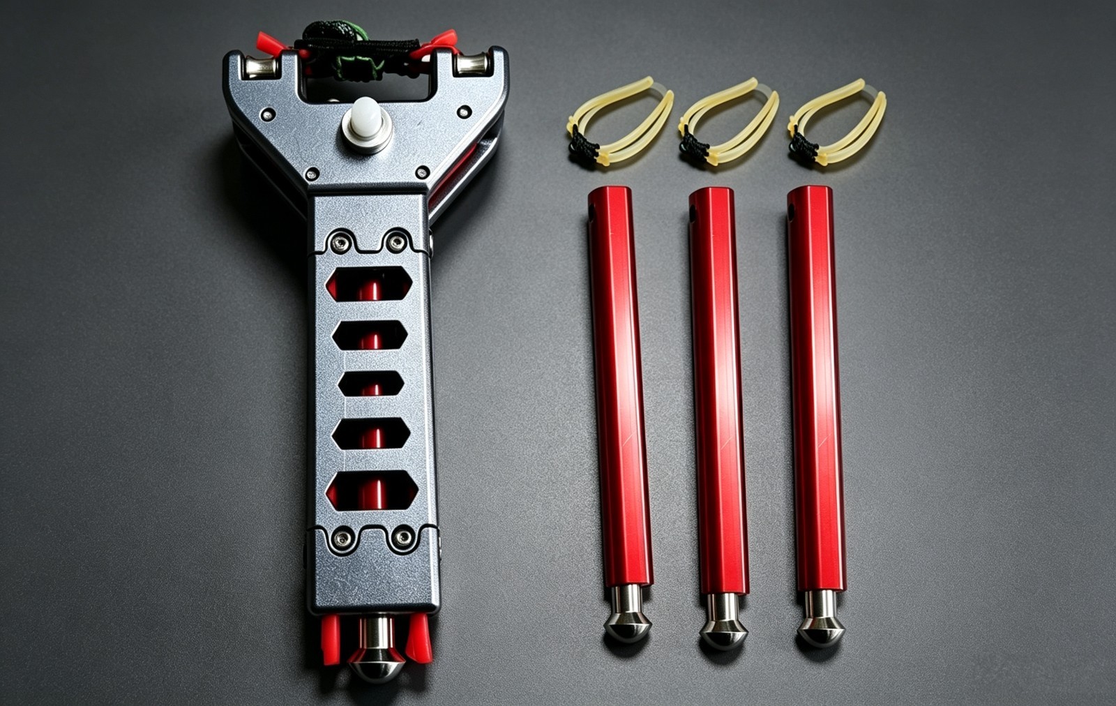 Repeating Pocket Slingshot Max 12 Balls Come with 3 Magazines 3 Bandsets Model H