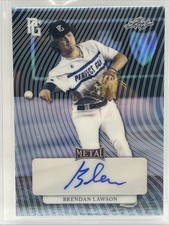 2023 LEAF METAL PERFECT GAME BRENDAN LAWSON BLUE REFRACTOR 2/2 AUTO