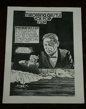 RAYMOND PETTIBON Original Flyer Throbbing Gristle Punk Flyer 100% Original Calif