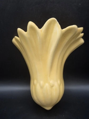 Vintage Haeger? Yellow Ceramic Wall Pocket