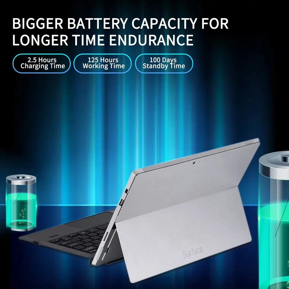 Bluetooth 5.3 Wireless Magnetic Keyboard with Touchpad for Microsoft Surface ... - Image 4 of 4