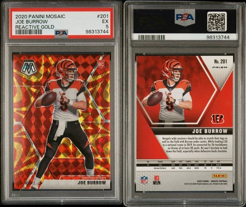 2020 Panini Mosaic Joe Borrow 201 Reactive RC Gold PSA 5