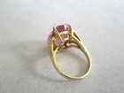 14K Yellow Solid Gold Diamonique Pink Rink Size 7.5 R5 — photo 7