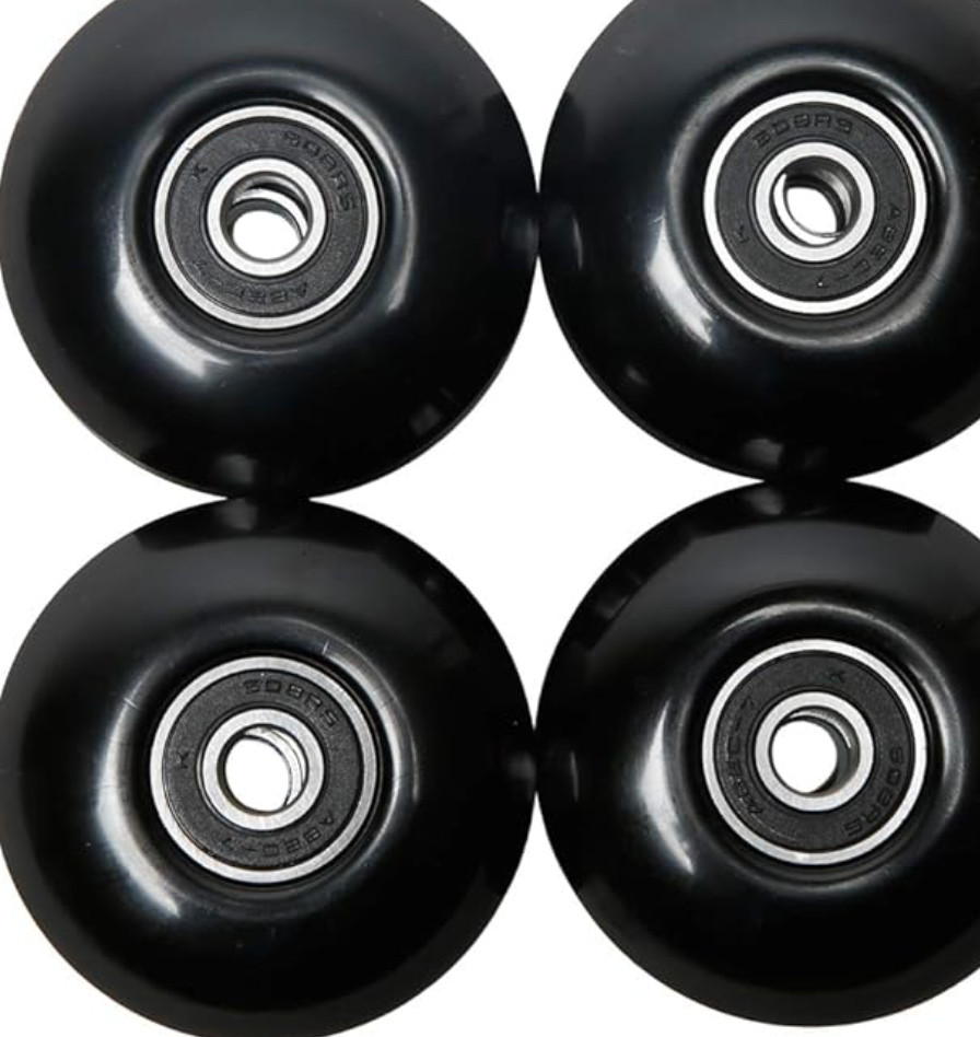 Skate Wheel With Bearings 52mm 95a  Skatepark Black Set Of 4