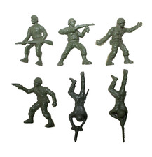 Plastic Soldiers Dark Green Unmarked Set Of 6