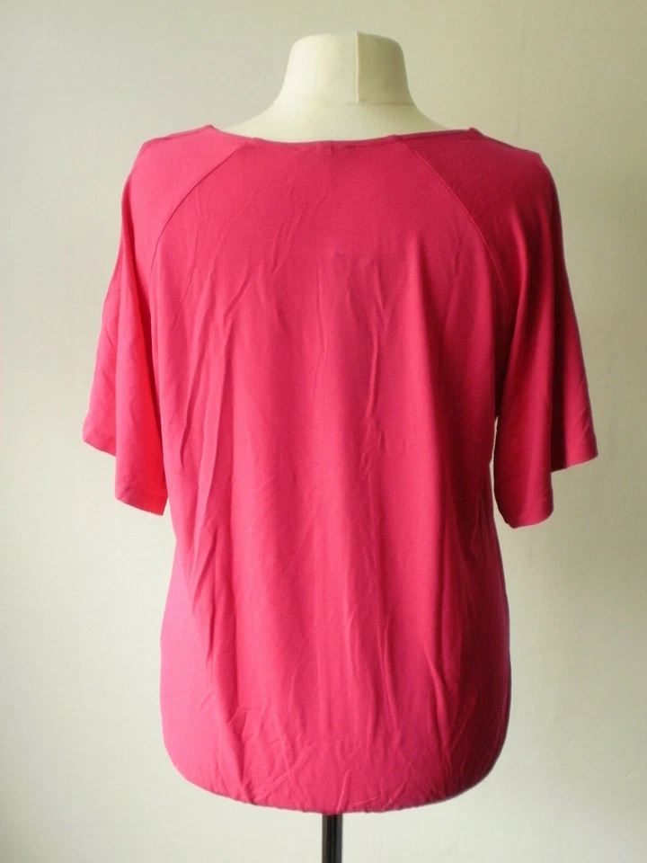 Lo último Blusa Estilo Túnica de Hombro Frío Rosa Resbaladizo Camiseta Grande Reino Unido 20 Foto 4 de 4