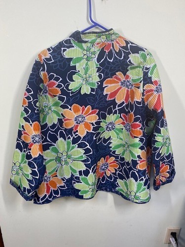 Alfred Dunner Womens Sz 18 Open Front Floral Embroidered Blazer Bohemian Career - Picture 5 of 7