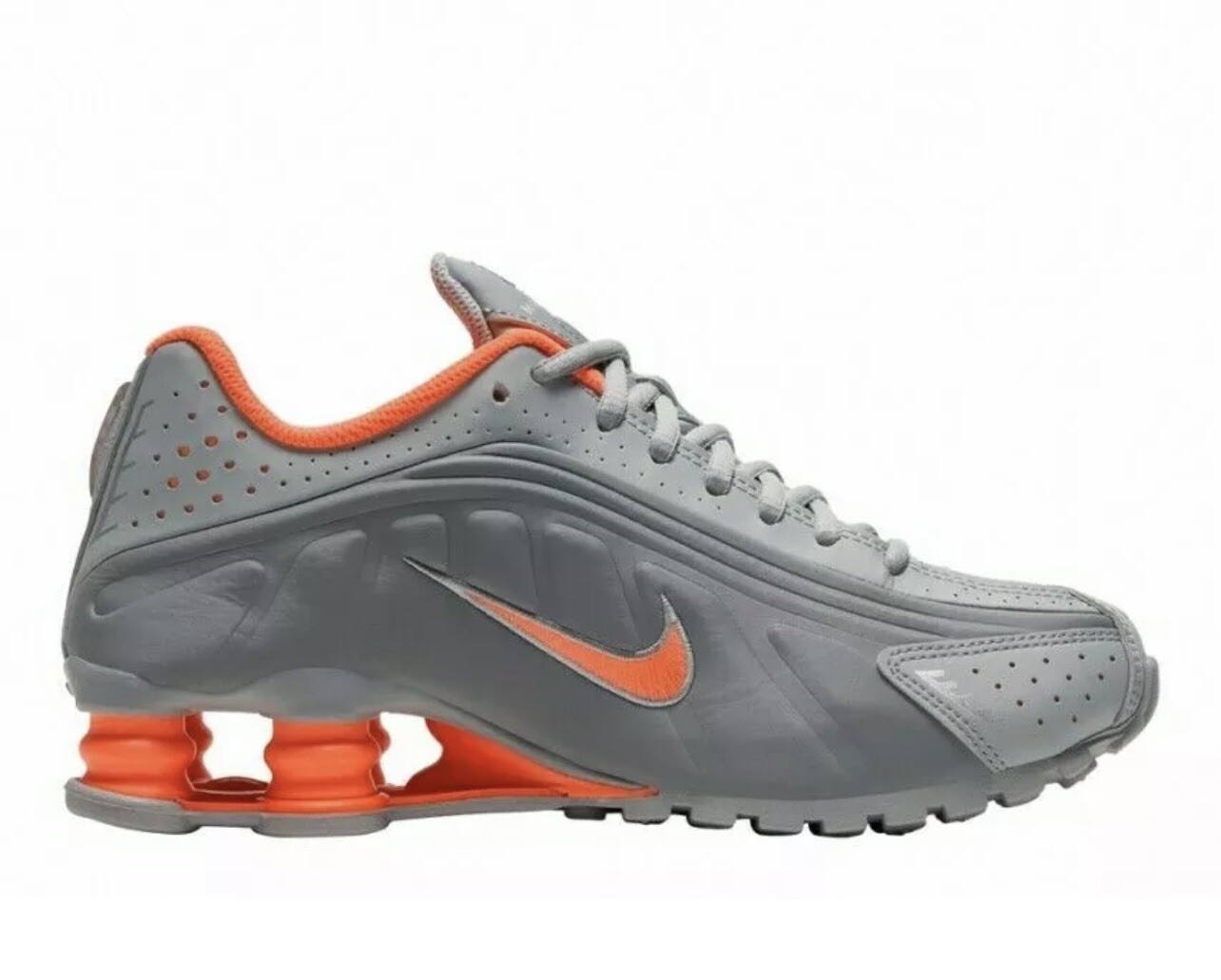 nike shox r4 grey orange