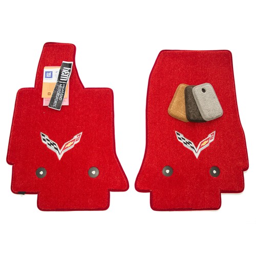 Corvette C7 Floor Mats Adrenaline Red Nice Premium Quality 32oz Upgrade In-Stock - Picture 2 of 6