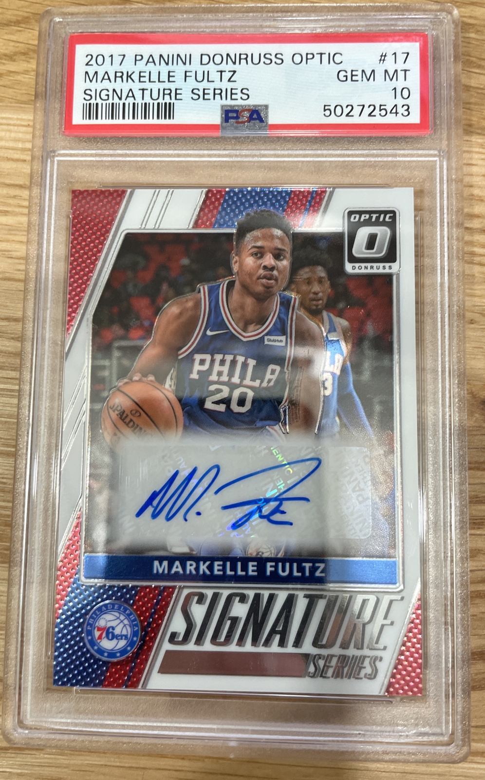 Markelle Fultz PSA 10 Gem-Mint Signature Series 2017 Panini Donruss Optic NBA