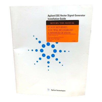 AGILENT ESG VECTOR SIGNALGENERATOR INSTALLATION GUIDE MANUAL