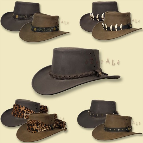HAT Australian BUFFALO Leather Fedora 