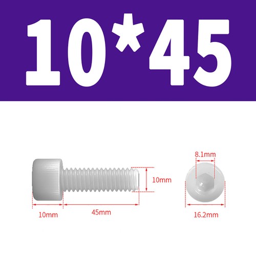 Kunststoff Zylinderschrauben Innensechskant Weiß Nylon DIN 912 M3 M4 M5 Bis M12 - Bild 64 von 82