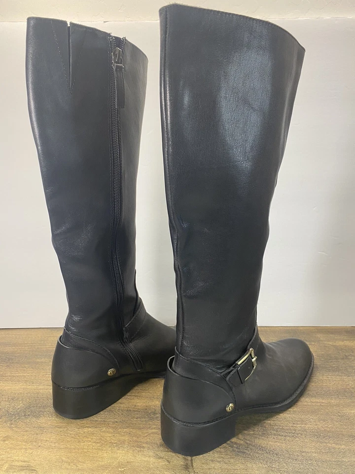 DELMAN SOAR 黑色皮革高设计师及膝骑行靴 7 — 第 4/4 张图片