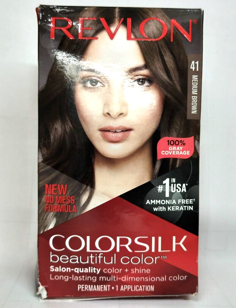 Revlon Colorsilk Permanent Hair Color Dye 3D GEL, #41 Medium Brown