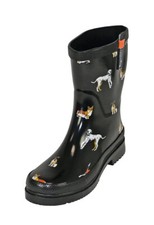 Regenliebe Damen Gummistiefel Waldi Kurzschaft Regenstiefel Hunde Motiv halbhoch