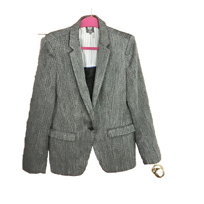 Vince Camuto Herringbone Button Women's Blazer 14 Jacket Slit