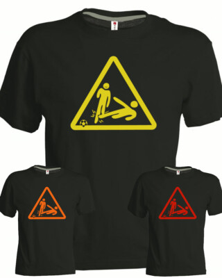 Tshirt De Rossi pericolo tackle nera cotone stampa rossa arancione gialla calcio