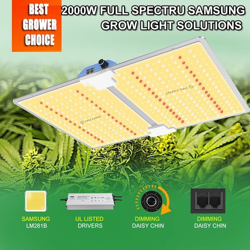 LED Grow Light 2000W Dimmable Full Spectrum 3X3FT for Indoor Hydroponics Plants