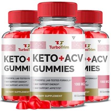  3 Pack Turbo Trim Keto  ACV Gummies for Weight Loss Reviews 180 Gummies 