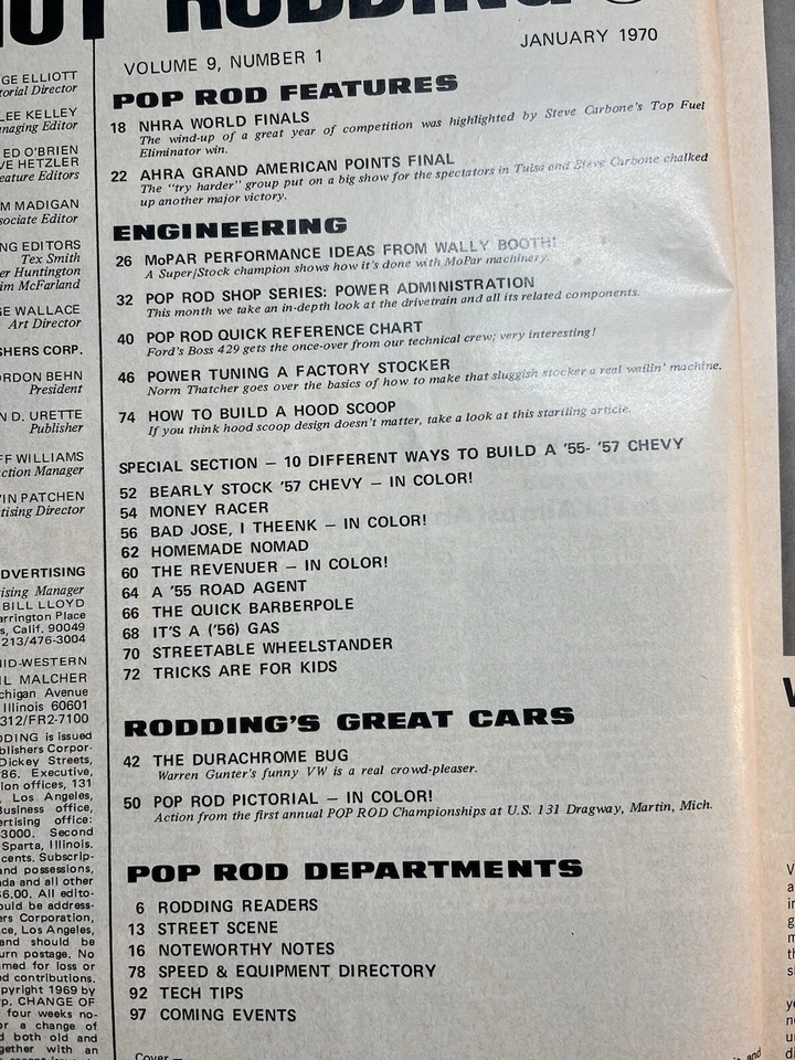 2 Vintage Popular Hot Rodding Magazine January  1970, December 1971, Mopar 440 - Image 3 of 4