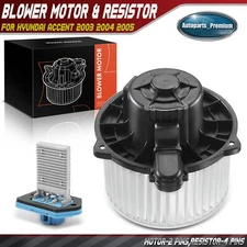 Front HVAC Blower Motor & Resistor Kit with Wheel for Hyundai Accent 2003-2005