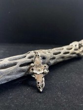 Native American Navajo plain sterling silver flower leaf ring size 7