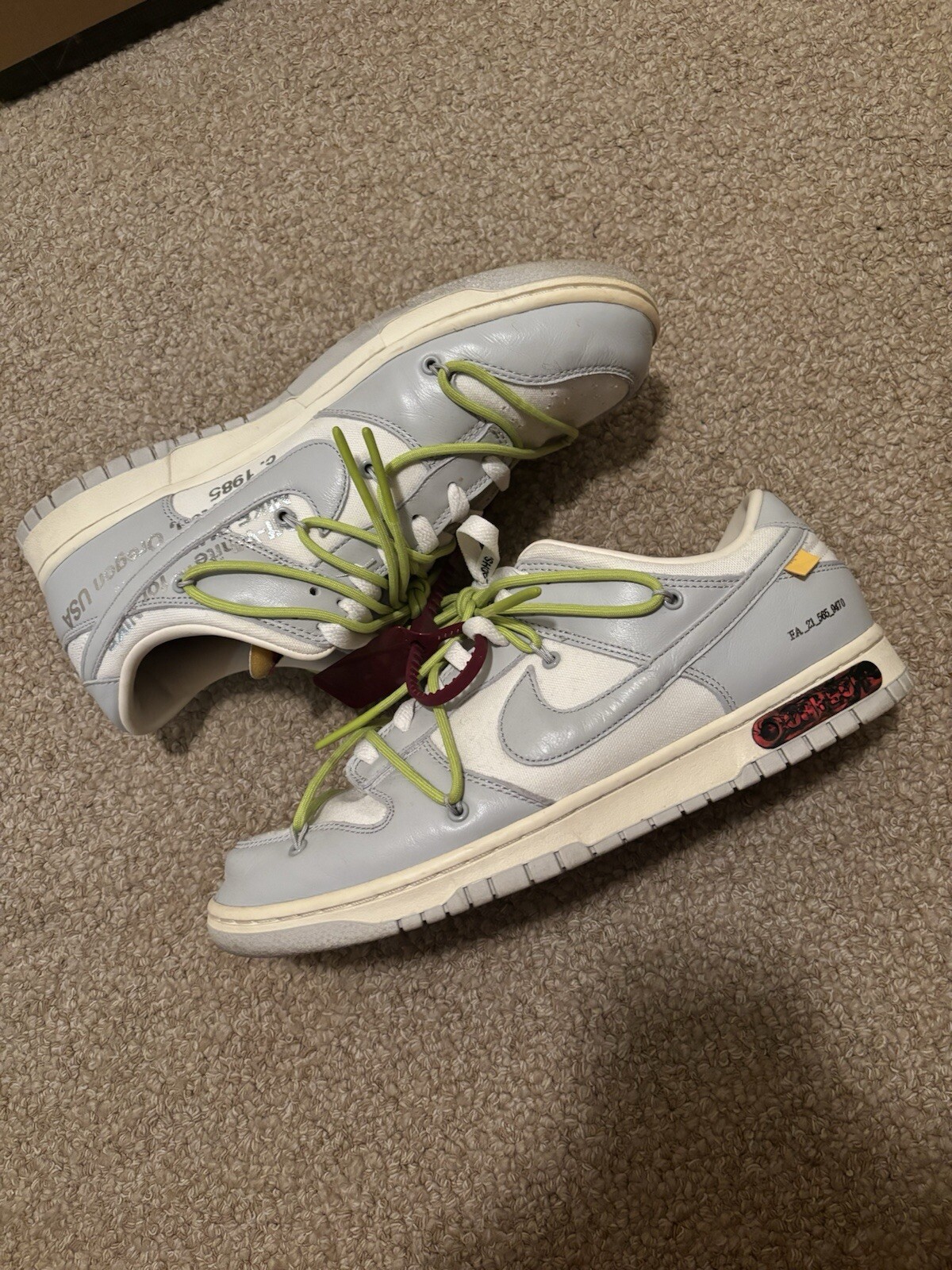 OFF WHITE X NIKE Off White x Nike Dunk Low "lotto 8 di 50" taglia 11 5 (usate delicatamente)