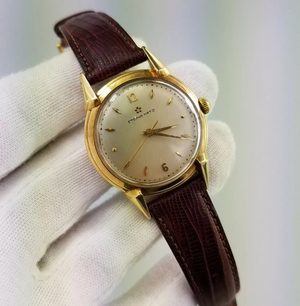 Eterna 14k Solid Yellow Gold Watch Automatic Swiss Switzerland