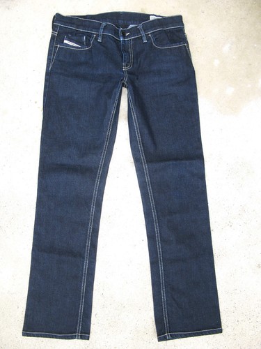 Pantalones de mezclilla Diesel Liv bajos ajustados para mujer talla 31 azul oscuro con elástico hechos en Italia L 28,5 - Imagen 3 de 8