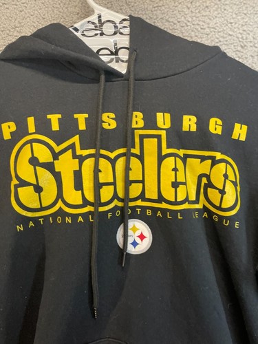 NFL Team Apparel Sweatshirt Medium Gray Pittsburgh Steelers Hoodie Jacket - Picture 2 of 4