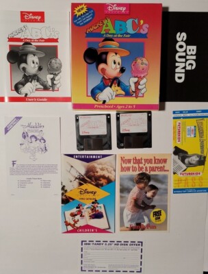 Disney Software Mickey's ABC's A Day at the Fair IBM 5.25'' Computer Game CIB
