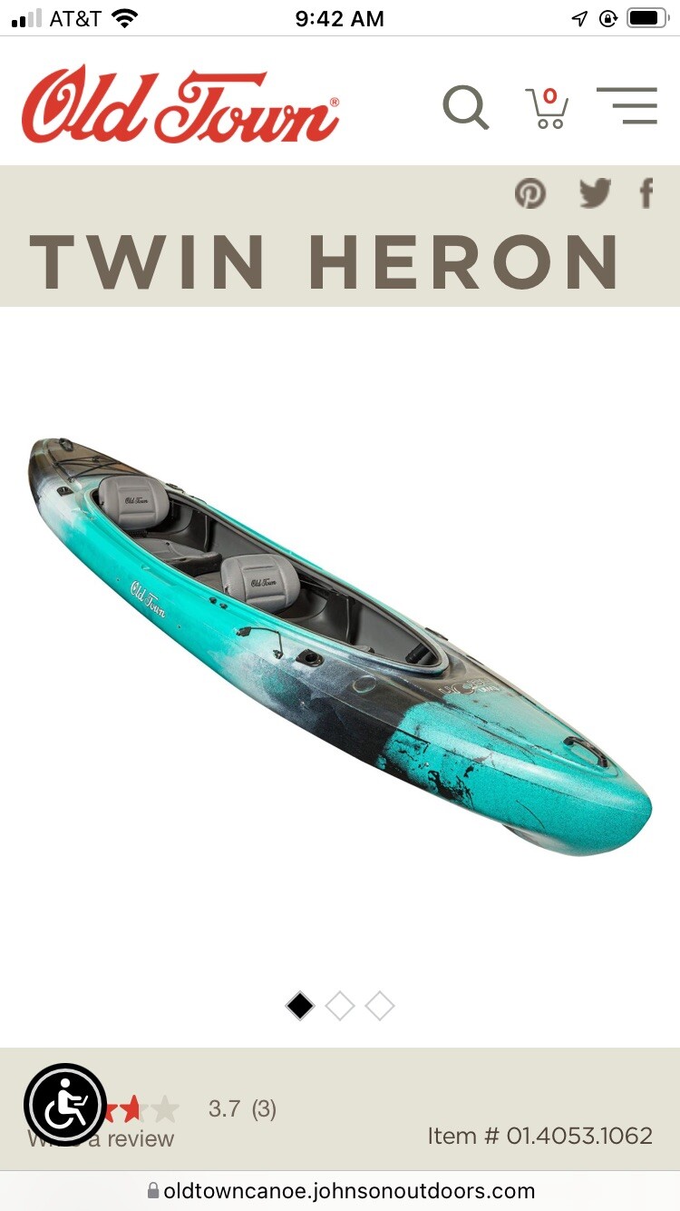 old town heron twin kayak