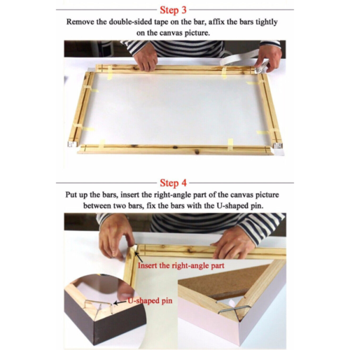Thick Wood Canvas Frame Kit Stretcher Bars Double Sided Tape and Fasteners - Picture 4 of 18